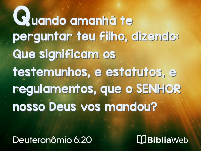 Deuteronômio 6:20 em imagem para compartilhar