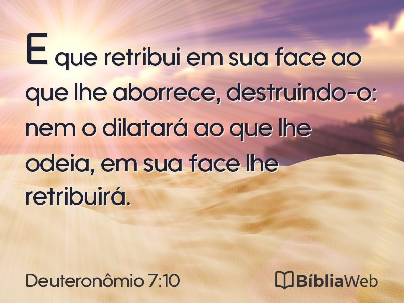 Deuteronômio 7:10 em imagem para compartilhar