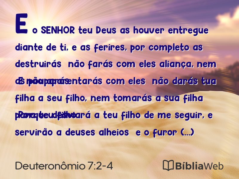 Deuteronômio 7:2-4 em imagem para compartilhar