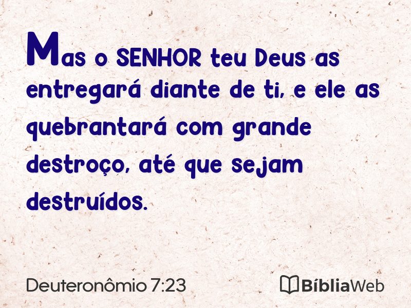 Deuteronômio 7:23 em imagem para compartilhar