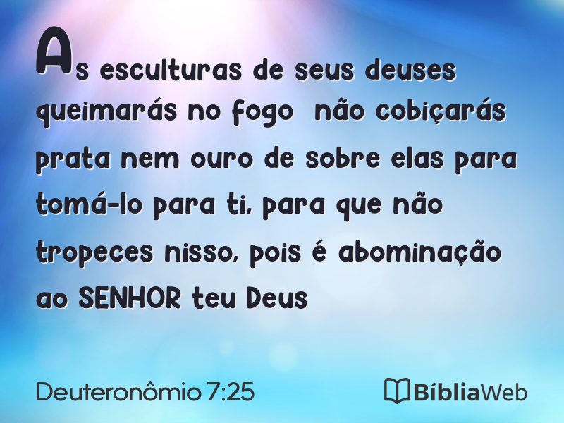 Deuteronômio 7:25 em imagem para compartilhar