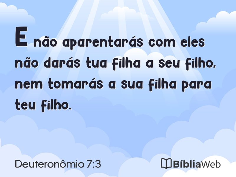 Deuteronômio 7:3 em imagem para compartilhar