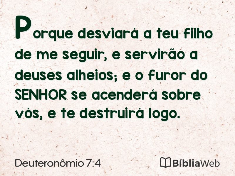 Deuteronômio 7:4 em imagem para compartilhar