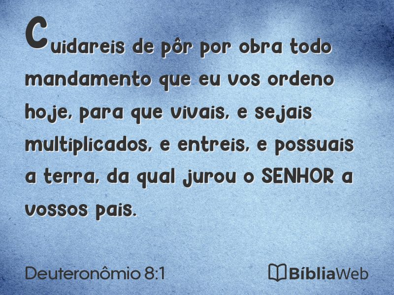Deuteronômio 8:1 em imagem para compartilhar