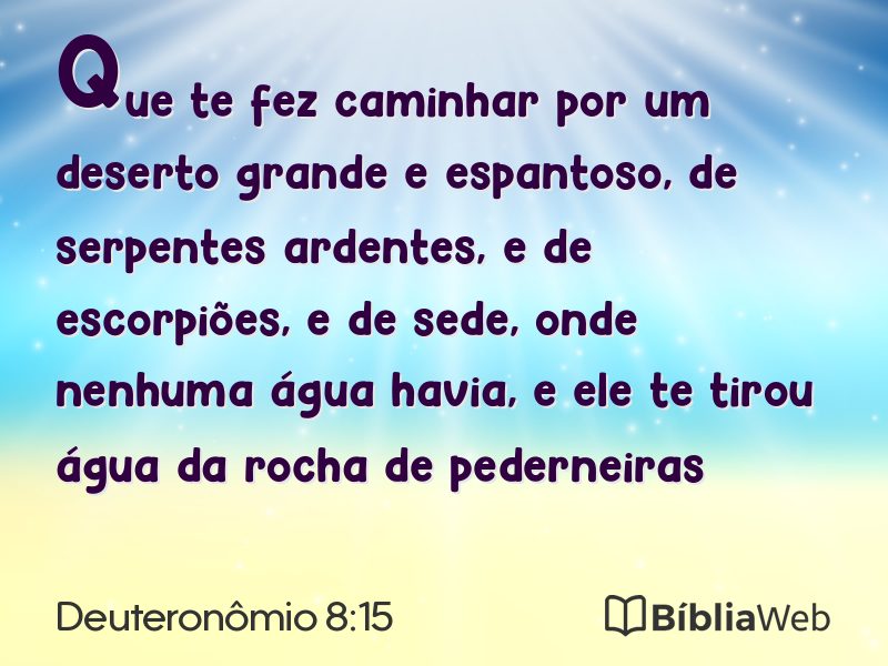 Deuteronômio 8:15 em imagem para compartilhar