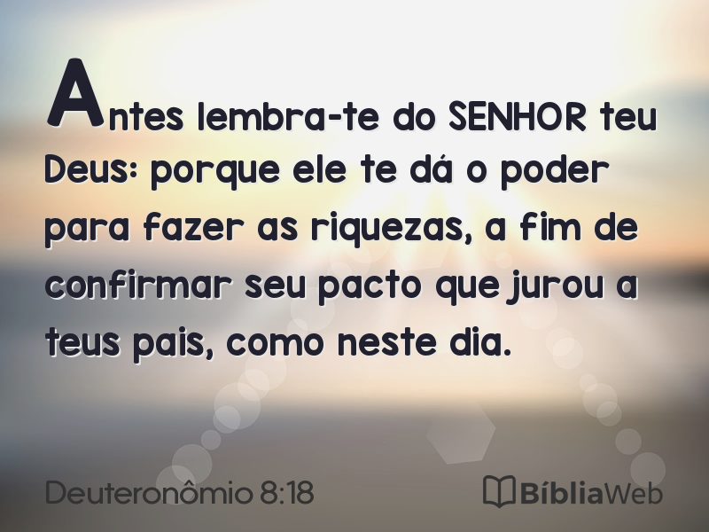 Deuteronômio 8:18 em imagem para compartilhar