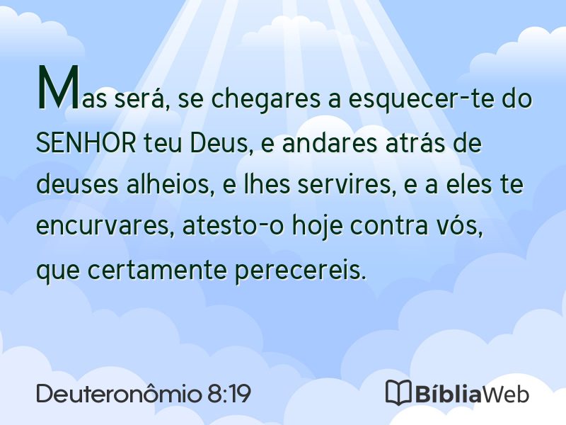 Deuteronômio 8:19 em imagem para compartilhar