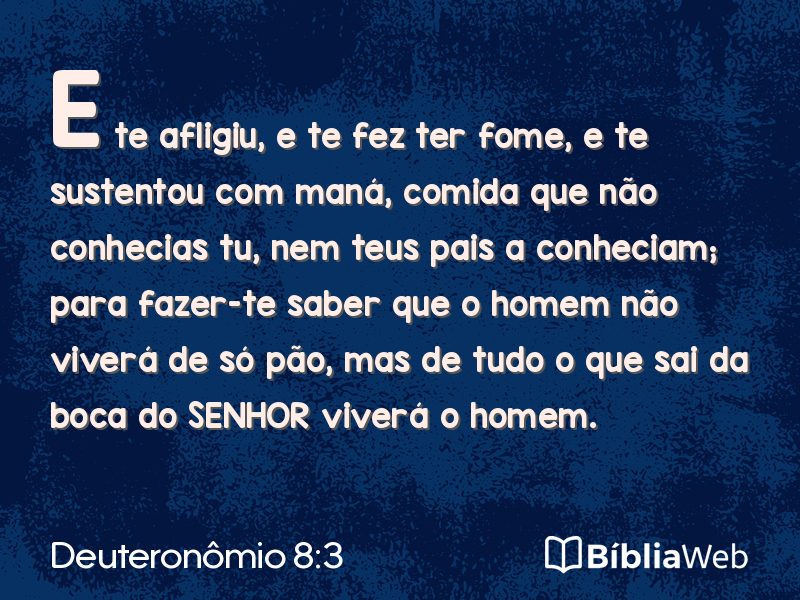 Deuteronômio 8:3 em imagem para compartilhar