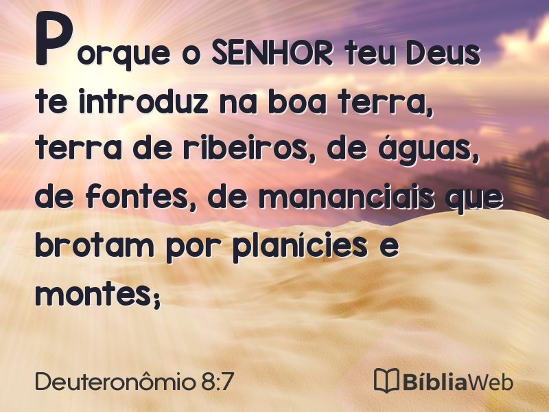 Deuteronômio 8:7 em imagem para compartilhar