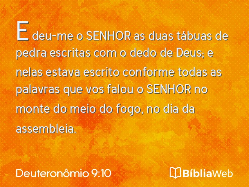 Deuteronômio 9:10 em imagem para compartilhar
