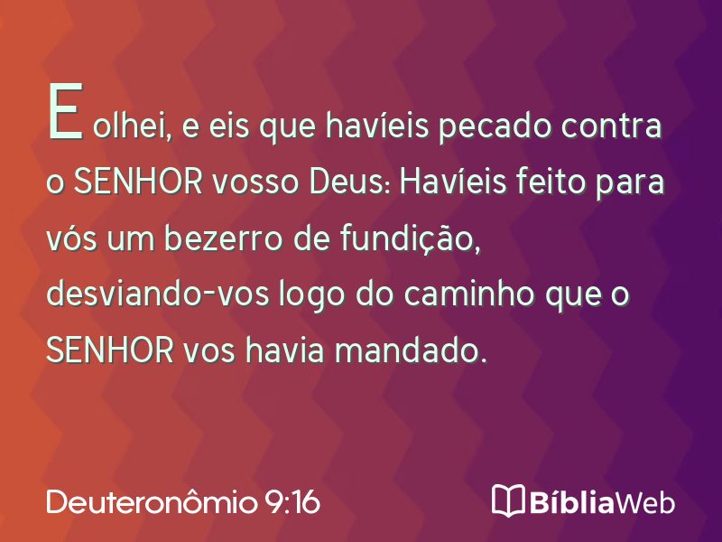 Deuteronômio 9:16 em imagem para compartilhar