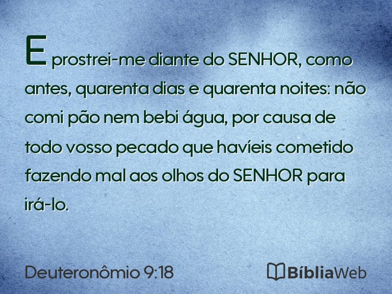 Deuteronômio 9:18 em imagem para compartilhar
