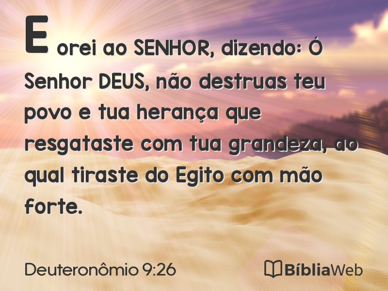 Deuteronômio 9:26 em imagem para compartilhar