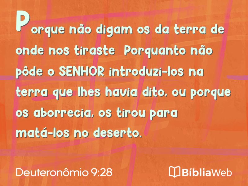 Deuteronômio 9:28 em imagem para compartilhar