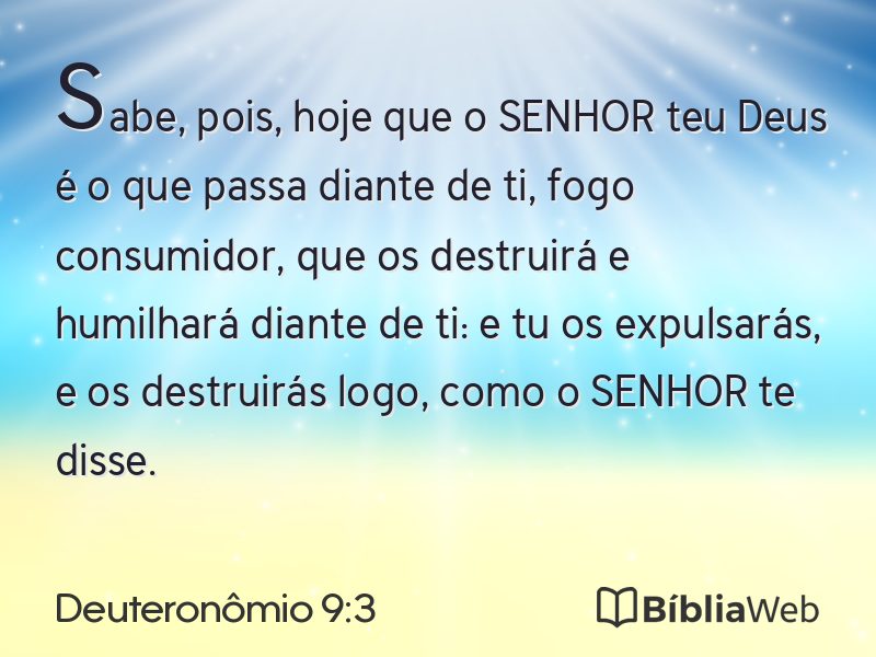 Deuteronômio 9:3 em imagem para compartilhar