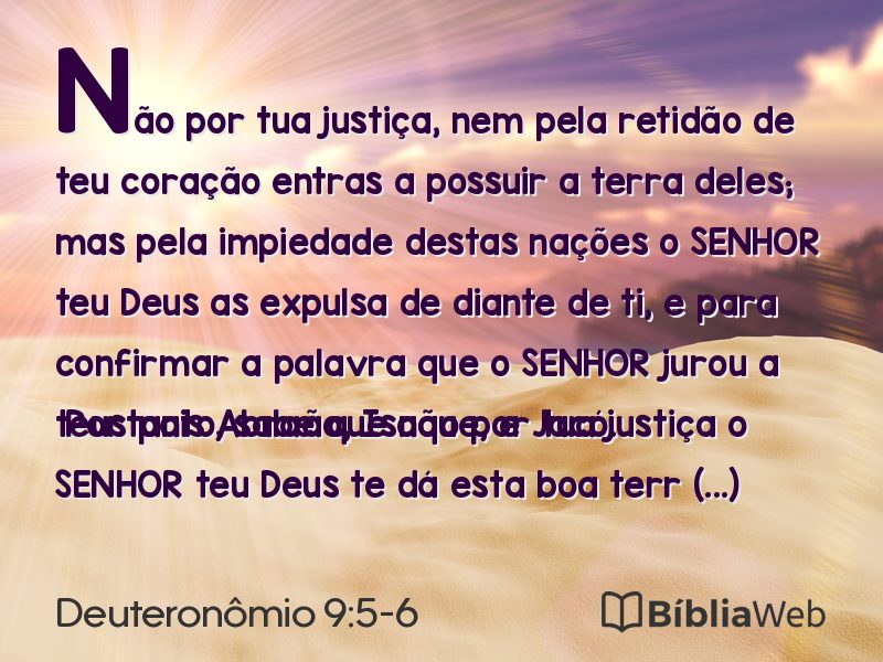 Deuteronômio 9:5-6 em imagem para compartilhar