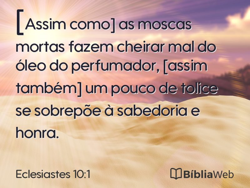 Eclesiastes 10:1 em imagem para compartilhar