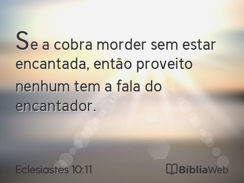 Eclesiastes 10:11 em imagem para compartilhar