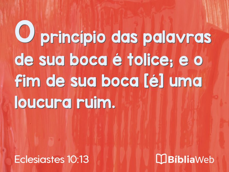 Eclesiastes 10:13 em imagem para compartilhar
