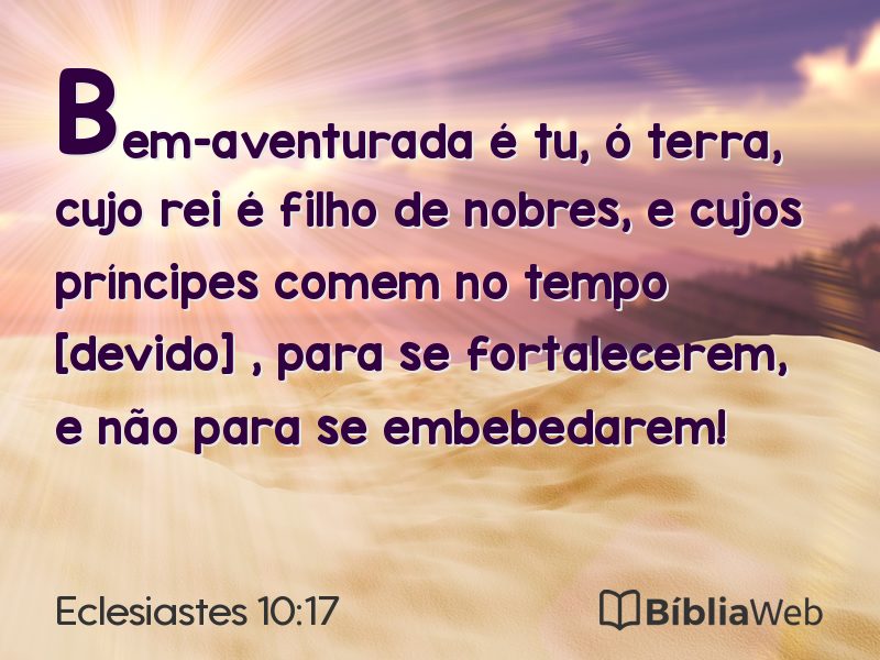 Eclesiastes 10:17 em imagem para compartilhar