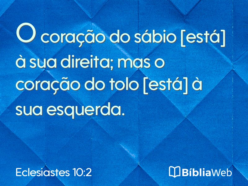 Eclesiastes 10:2 em imagem para compartilhar