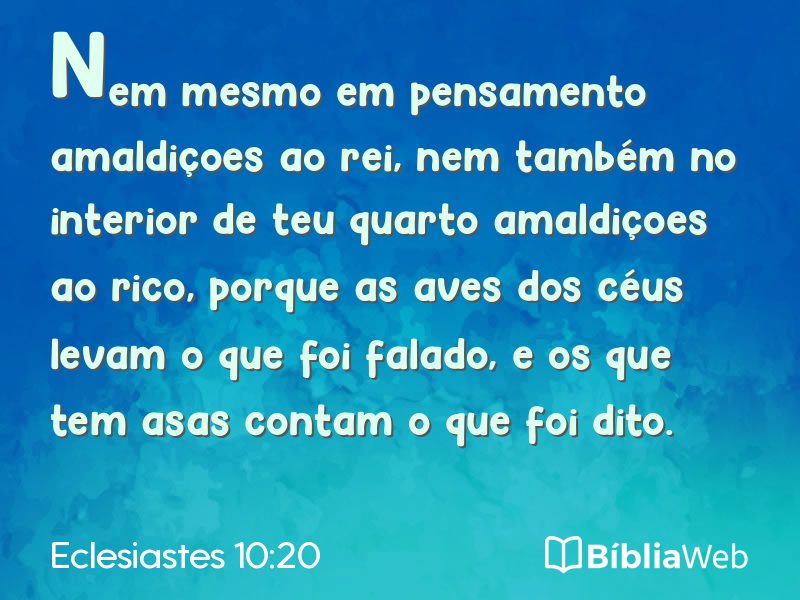 Eclesiastes 10:20 em imagem para compartilhar