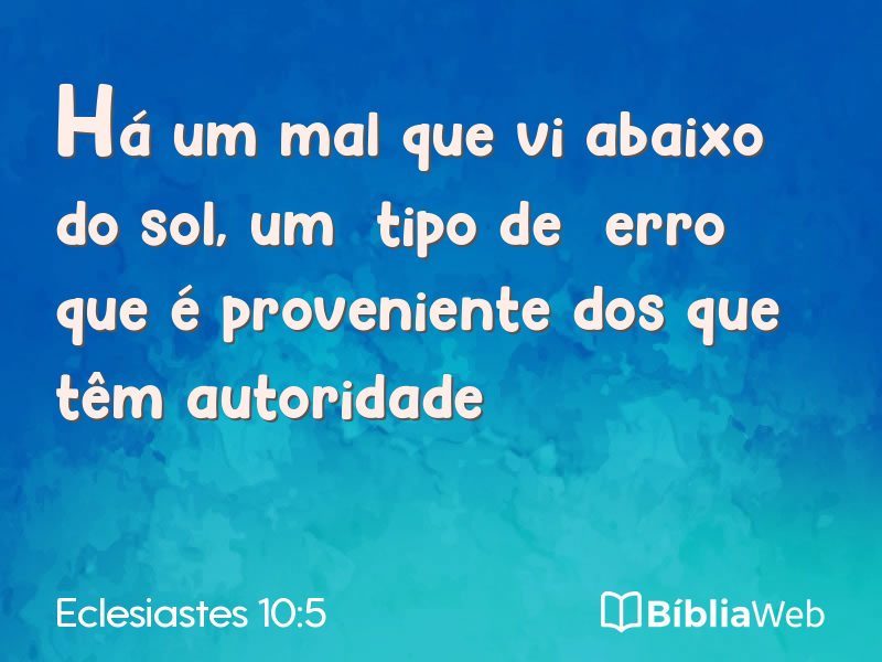 Eclesiastes 10:5 em imagem para compartilhar
