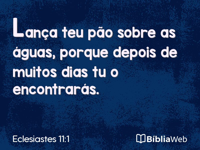 Eclesiastes 11:1 em imagem para compartilhar