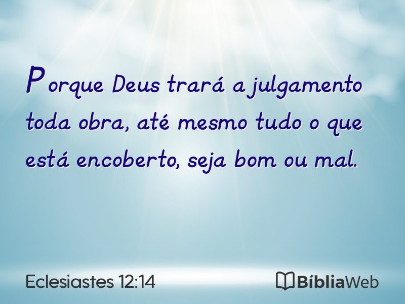 Eclesiastes 12:14 em imagem para compartilhar