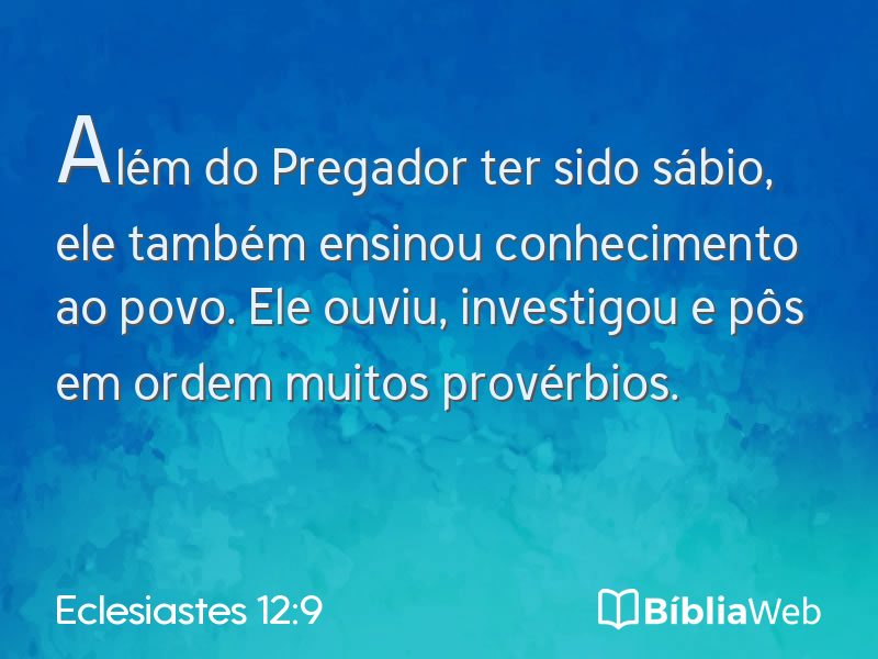 Eclesiastes 12:9 em imagem para compartilhar