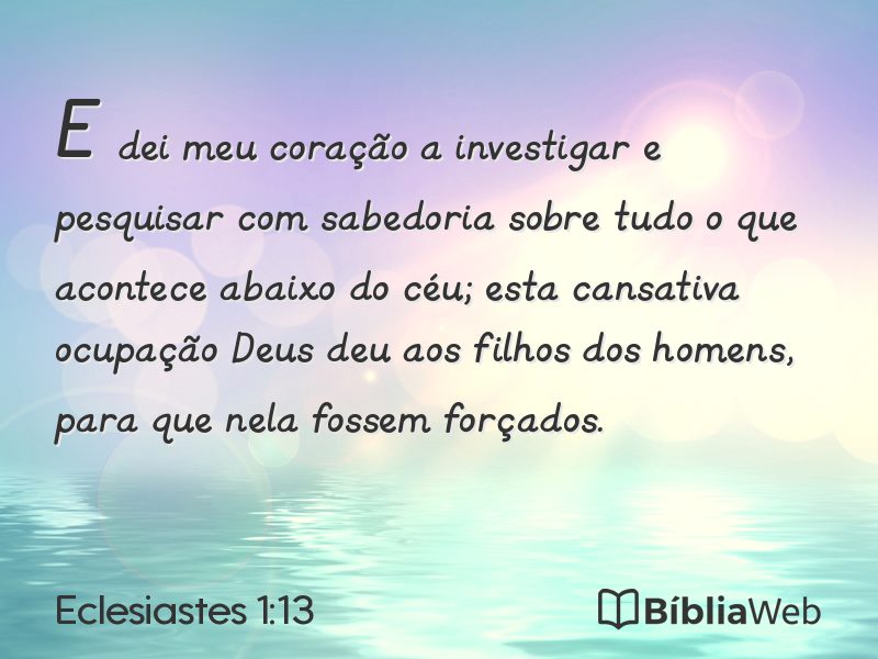 Eclesiastes 1:13 em imagem para compartilhar