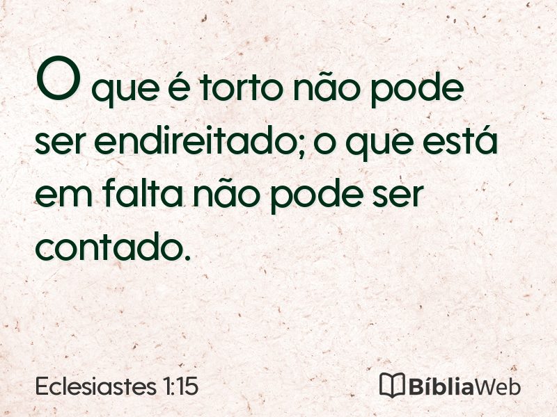 Eclesiastes 1:15 em imagem para compartilhar