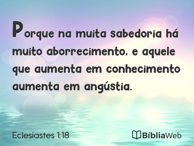 Eclesiastes 1:18 em imagem para compartilhar