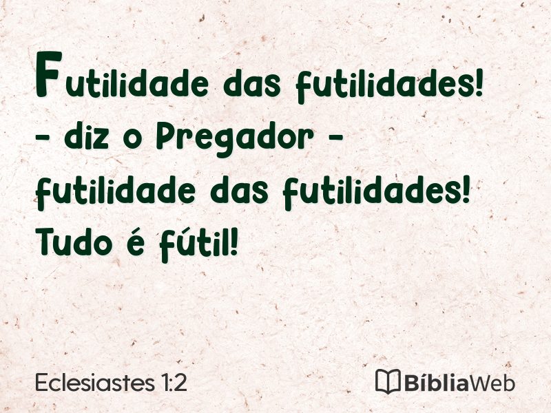 Eclesiastes 1:2 em imagem para compartilhar
