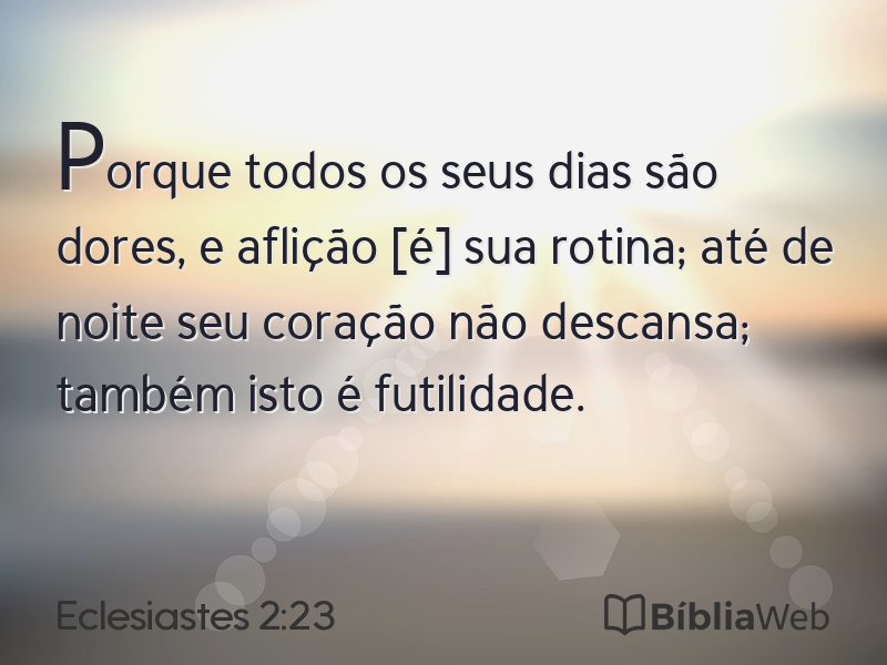 Eclesiastes 2:23 em imagem para compartilhar