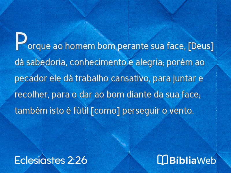 Eclesiastes 2:26 em imagem para compartilhar