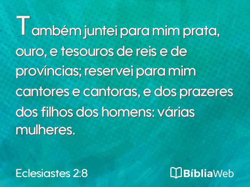 Eclesiastes 2:8 em imagem para compartilhar