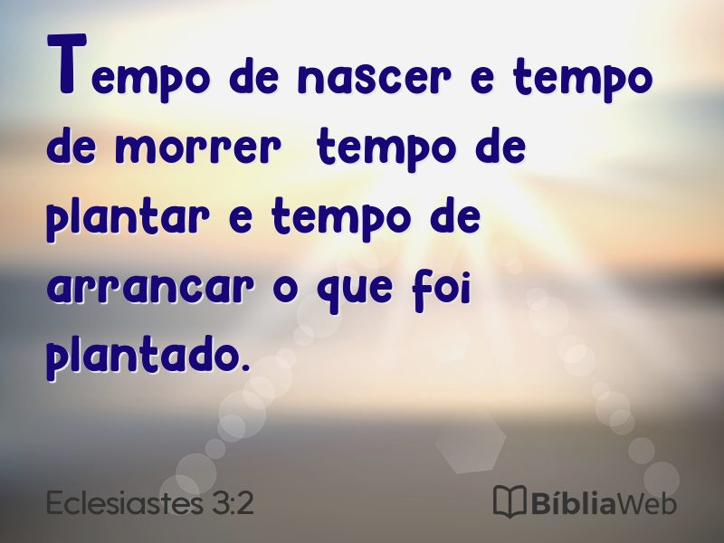 Eclesiastes 3:2 em imagem para compartilhar