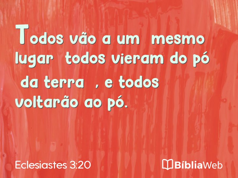 Eclesiastes 3:20 em imagem para compartilhar