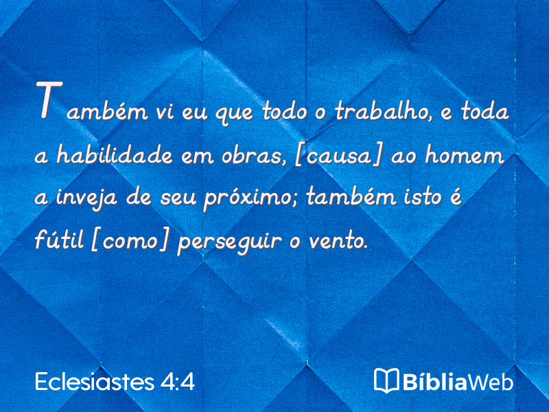 Eclesiastes 4:4 em imagem para compartilhar
