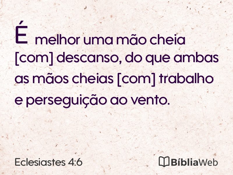 Eclesiastes 4:6 em imagem para compartilhar