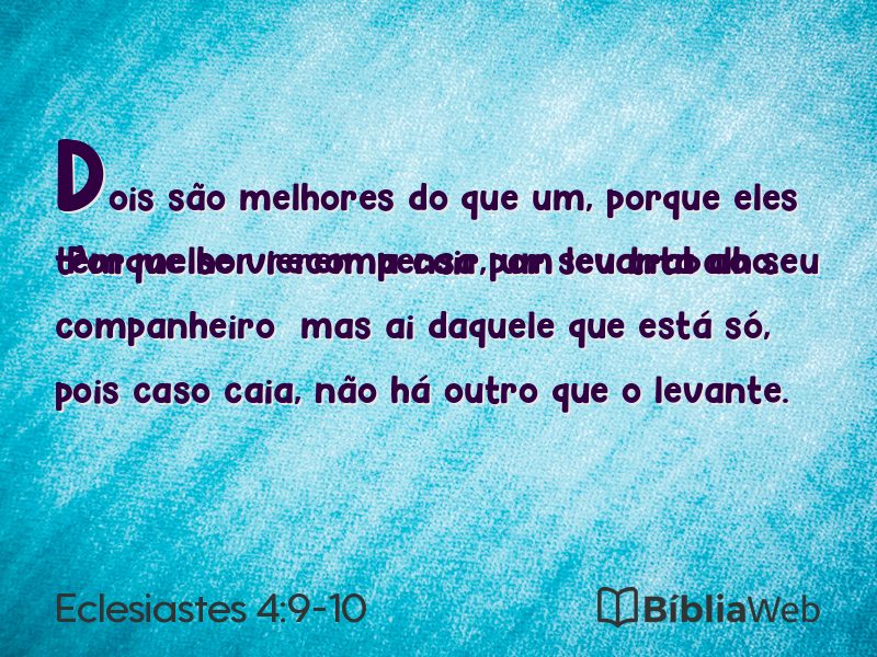 Eclesiastes 4:9-10 em imagem para compartilhar