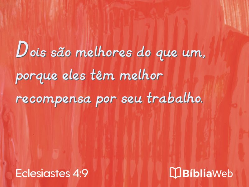 Eclesiastes 4:9 em imagem para compartilhar