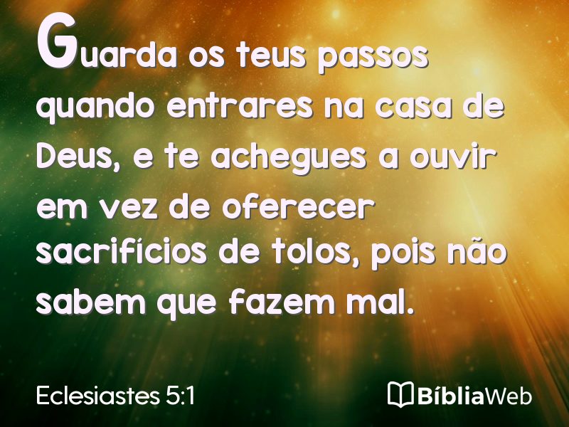 Eclesiastes 5:1 em imagem para compartilhar