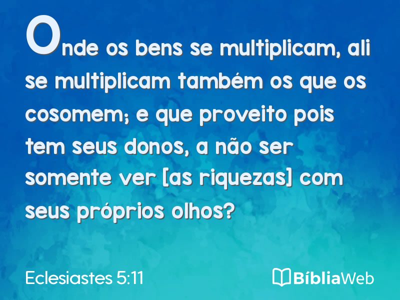 Eclesiastes 5:11 em imagem para compartilhar