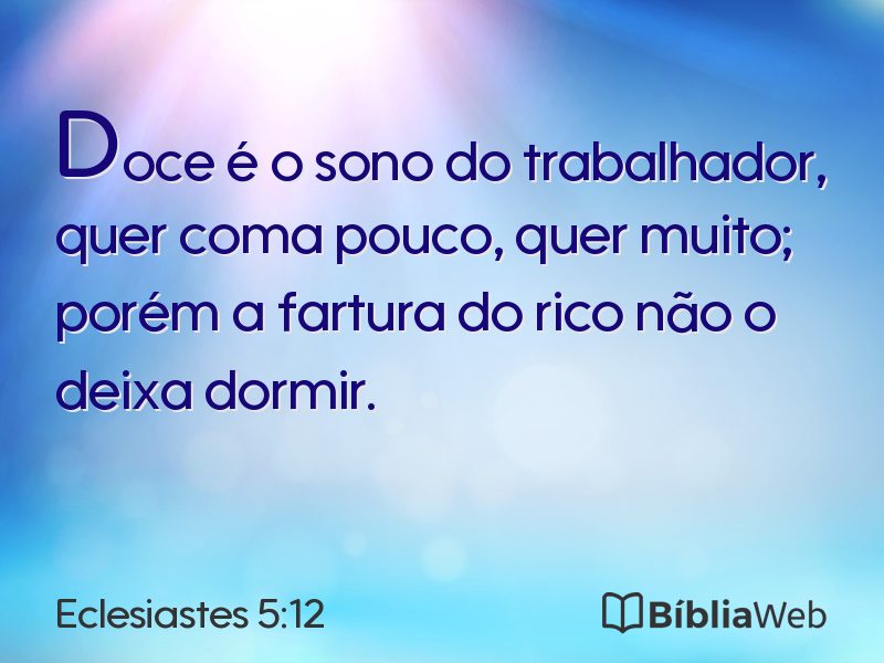 Eclesiastes 5:12 em imagem para compartilhar