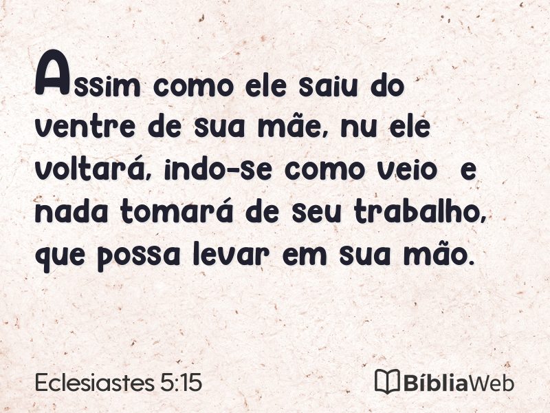 Eclesiastes 5:15 em imagem para compartilhar