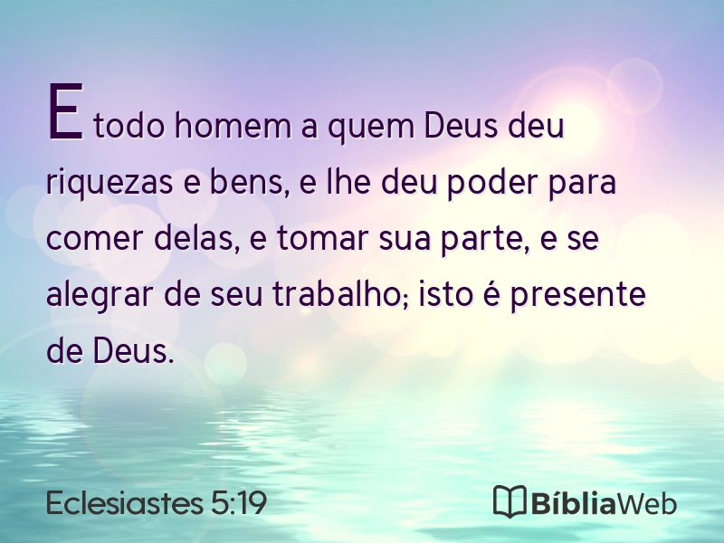 Eclesiastes 5:19 em imagem para compartilhar
