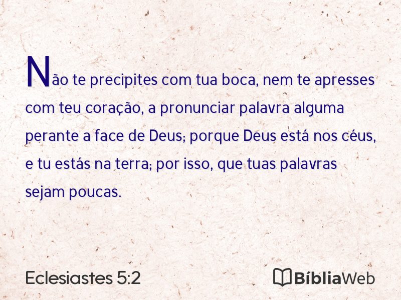 Eclesiastes 5:2 em imagem para compartilhar