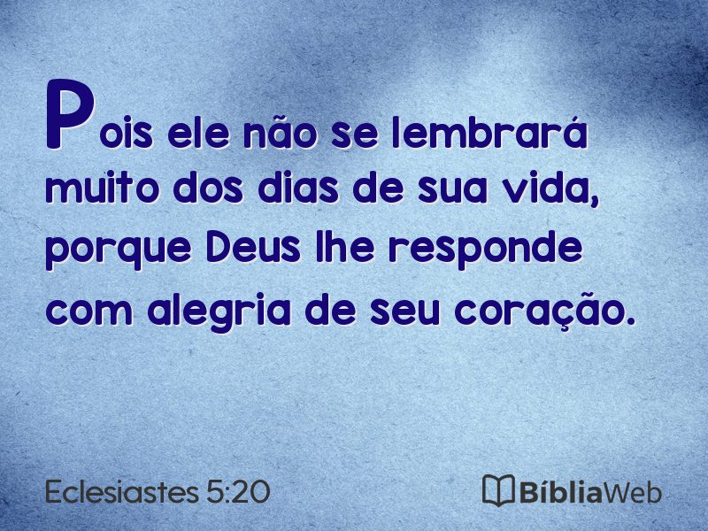 Eclesiastes 5:20 em imagem para compartilhar